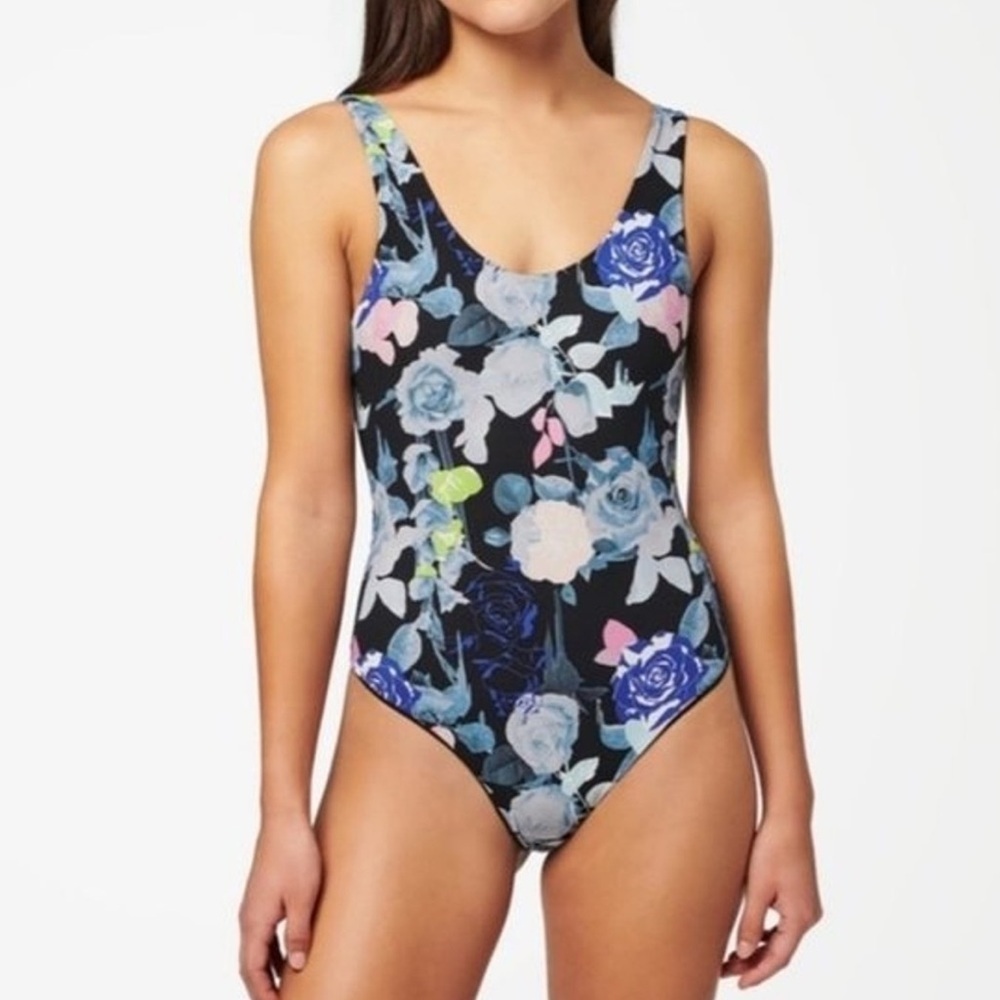 STANCE WOMENS FLORAL THONG BODYSUIT NEW WITH TAGS XS